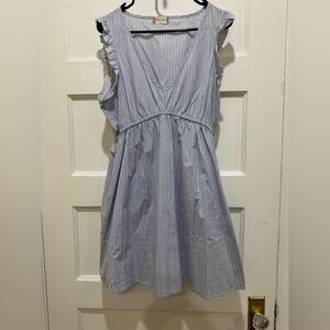 Altar'd State Blue and White V-Neck Mini Sundress
